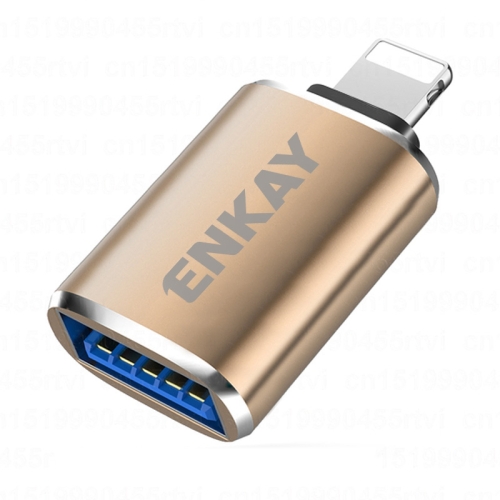 

ENKAY ENK-AT110 8 Pin Male to USB 3.0 Female Aluminium Alloy OTG Adapter(Golden)