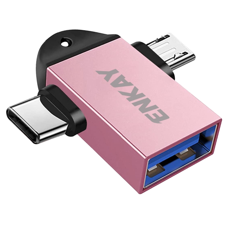 

ENKAY ENK-AT112 2 in 1 Type-C + Micro USB to USB 3.0 Aluminium Alloy OTG Adapter(Pink)