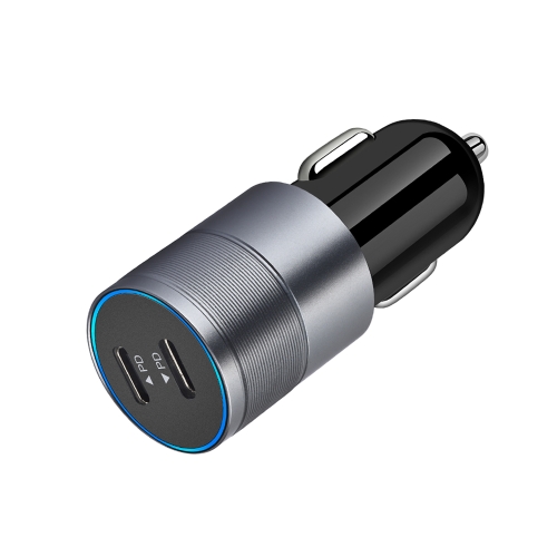 

PD 40W Dual PD3.0 Type-C Car Charger(Grey)