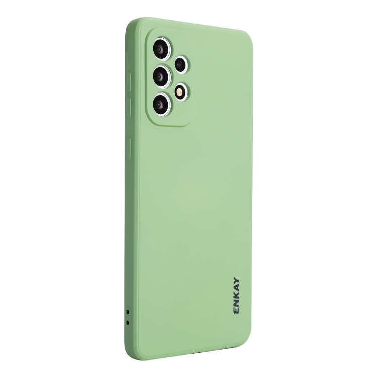 

For Samsung Galaxy A73 5G ENKAY Liquid Silicone Soft Shockproof Phone Case(Light Green)
