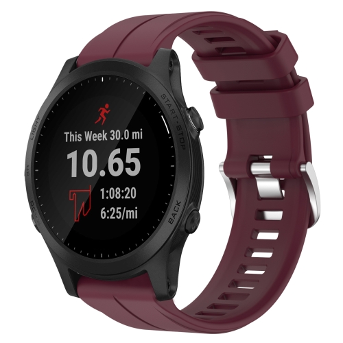 

For Garmin Forerunner 945 22mm Silicone Sports Watch Band(Burgundy)