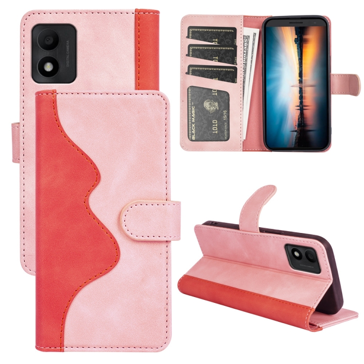

For TCL 303 Stitching Horizontal Flip Leather Phone Case(Pink Red)