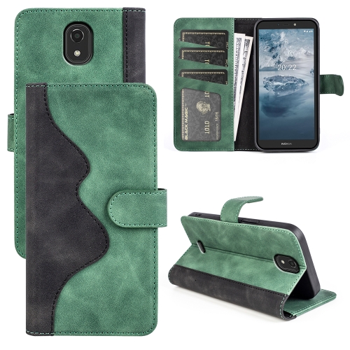 

For Nokia C100 Stitching Horizontal Flip Leather Phone Case(Green)