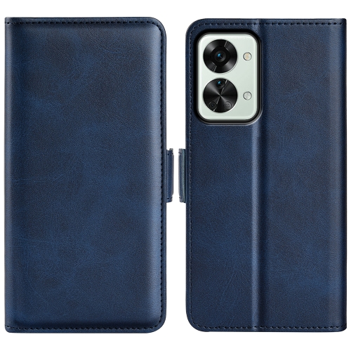 

For OnePlus Nord 2T 5G Dual-side Magnetic Buckle Flip Leather Phone Case(Dark Blue)