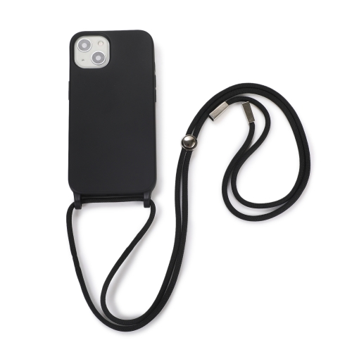 

For iPhone 11 Pro Max Crossbody Lanyard Elastic Silicone Phone Case (Black)