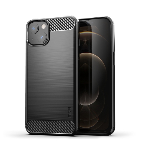 

MOFI Gentleness Brushed Texture Carbon Fiber TPU Phone Case For iPhone 14 (Black)