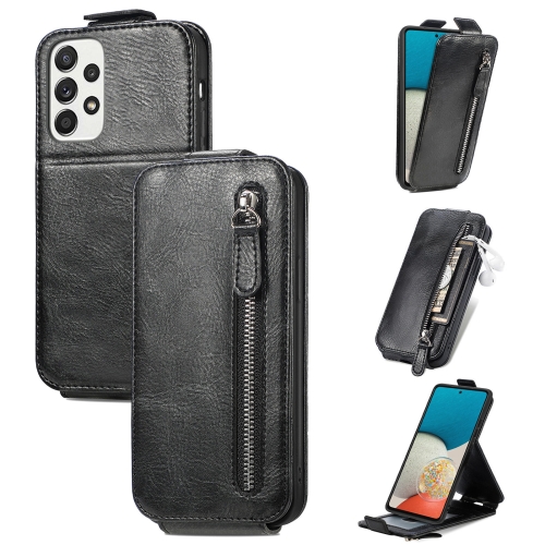 

For Samsung Galaxy A53 5G Zipper Wallet Vertical Flip Leather Phone Case(Black)