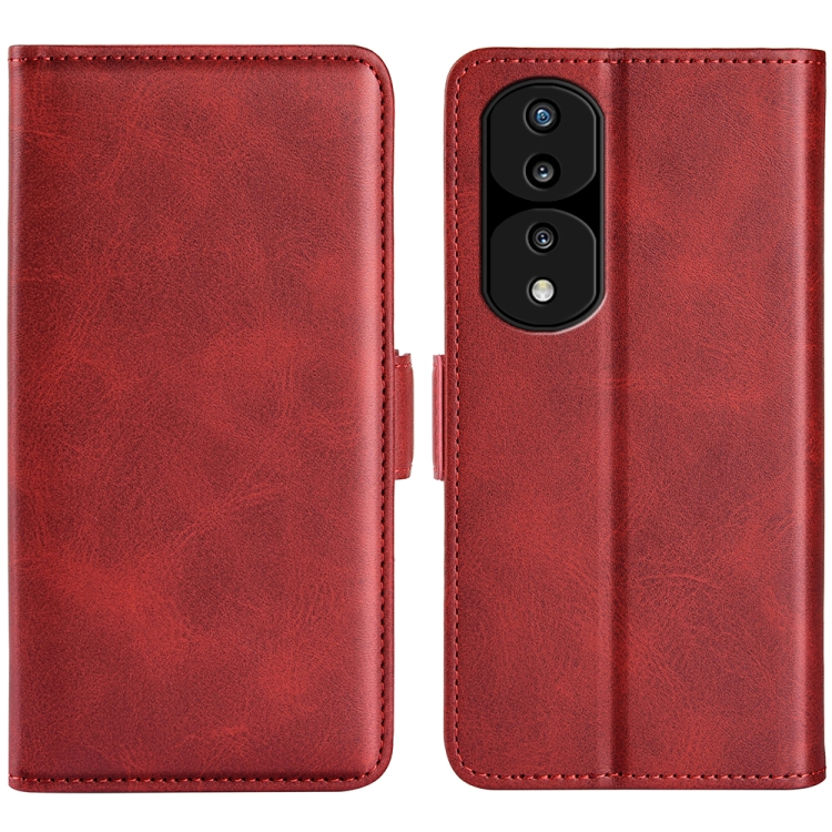 

For Honor 70 Pro Dual-side Magnetic Buckle Horizontal Flip Leather Phone Case(Red)