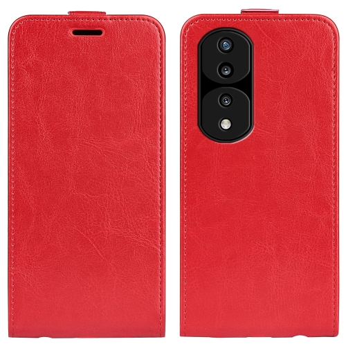 

For Honor 70 Pro R64 Texture Vertical Flip Leather Phone Case(Red)