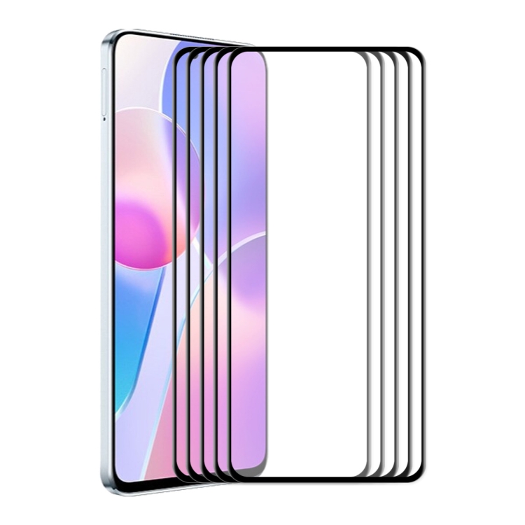 

5 PCS For Honor X30i ENKAY Hat-Prince 6D Full Glue Tempered Glass Full Film