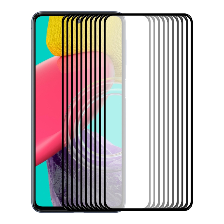 

10 PCS For Samsung Galaxy M53 4G ENKAY Hat-Prince Full Glue 0.26mm 9H 2.5D Tempered Glass Full Film