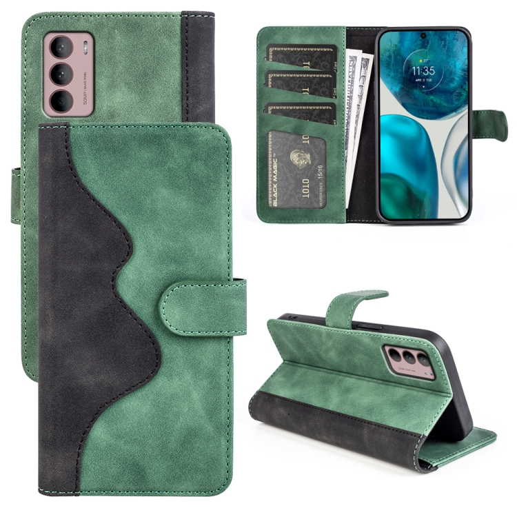 

For Motorola Moto G42 Stitching Horizontal Flip Leather Phone Case(Green)