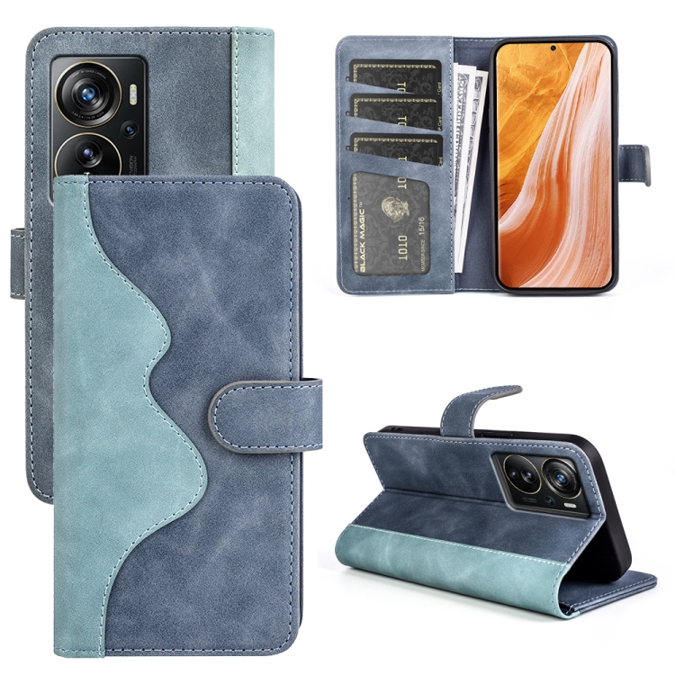 

For ZTE Axon 40 Pro Stitching Horizontal Flip Leather Phone Case(Blue)