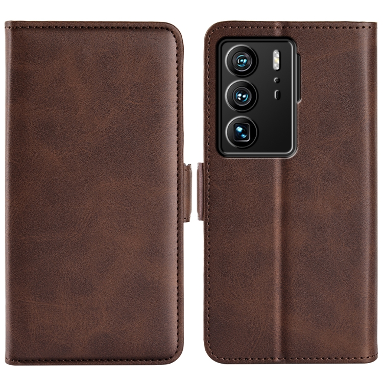 

For ZTE Axon 40 Ultra Dual-side Magnetic Buckle Leather Phone Case(Brown)