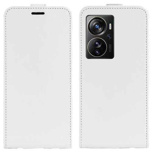 

For ZTE Axon 40 Pro R64 Texture Vertical Flip Leather Phone Case(White)