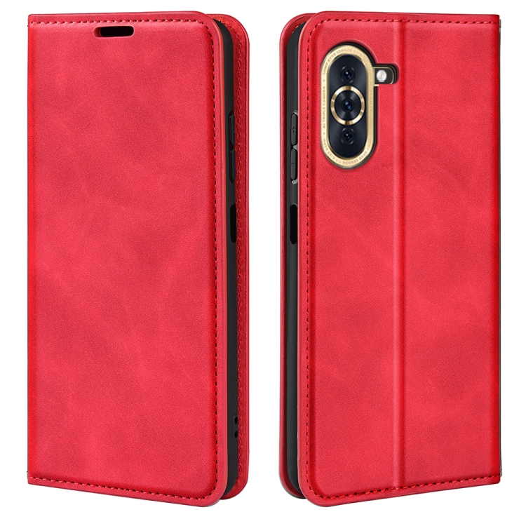

For Huawei Nova 10 Retro-skin Magnetic Suction Leather Phone Case(Red)