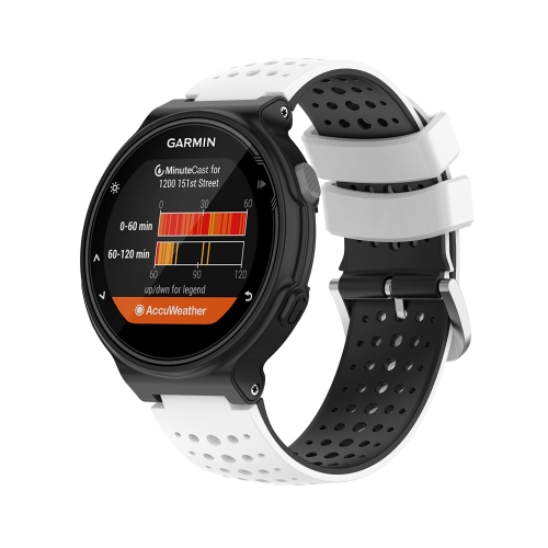 

For Garmin Forerunner 235 Lite Silicone Sports Two-Color Watch Band(White+Black)