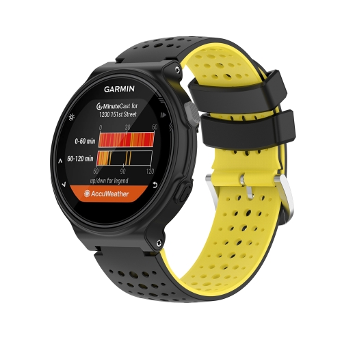 

For Garmin Forerunner 620 Silicone Sports Two-Color Watch Band(Black+Yellow)