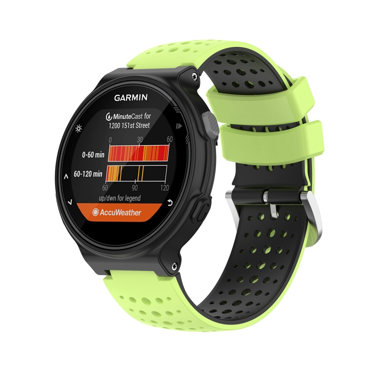 

For Garmin Approach S5 Silicone Sports Two-Color Watch Band(Lime+Black)
