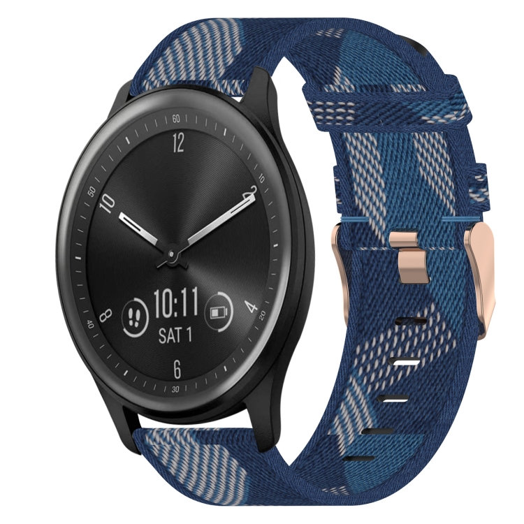 

For Garmin Vivomove Sport 20mm Nylon Woven Watch Band(Blue)