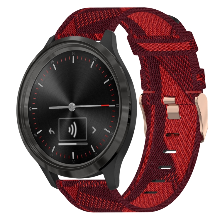 

For Garmin Vivomove 3 20mm Nylon Woven Watch Band(Red)