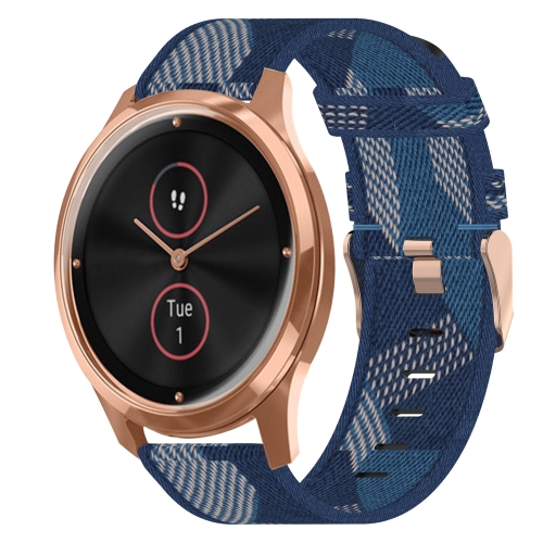 

For Garminmove Luxe 20mm Nylon Woven Watch Band(Blue)