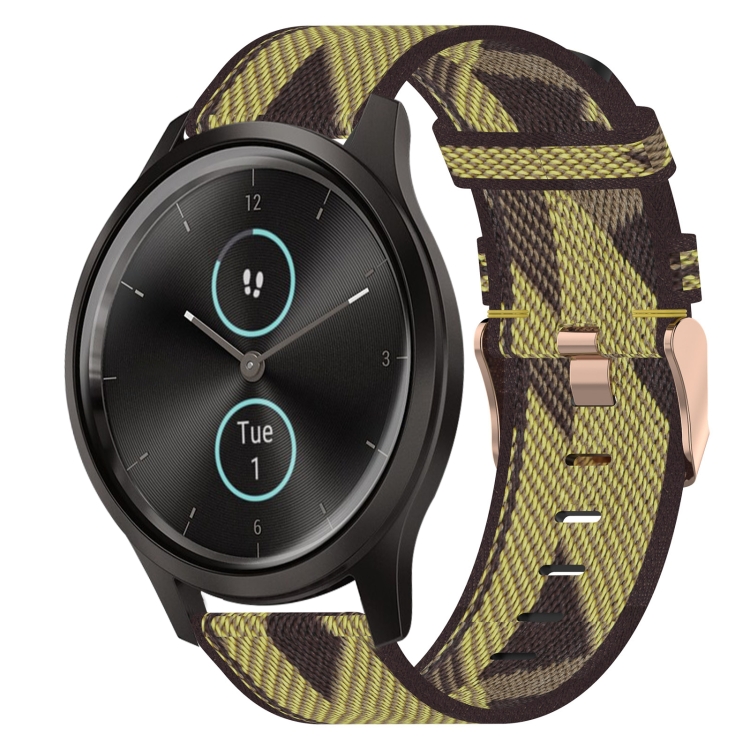

For Garmin Garminmove Style 20mm Nylon Woven Watch Band(Yellow)
