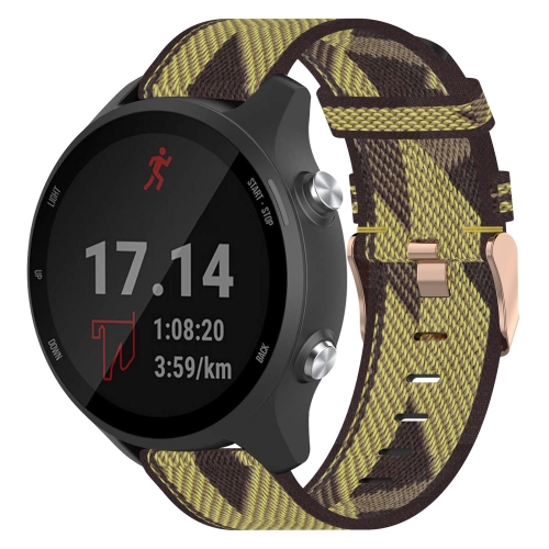 

For Garmin Forerunner 245 Music 20mm Nylon Woven Watch Band(Yellow)