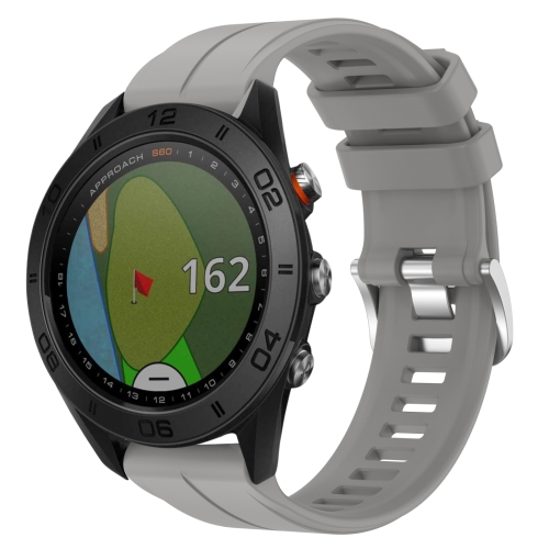 

For Garmin Approach S60 22mm Solid Color Silicone Watch Band(Grey)