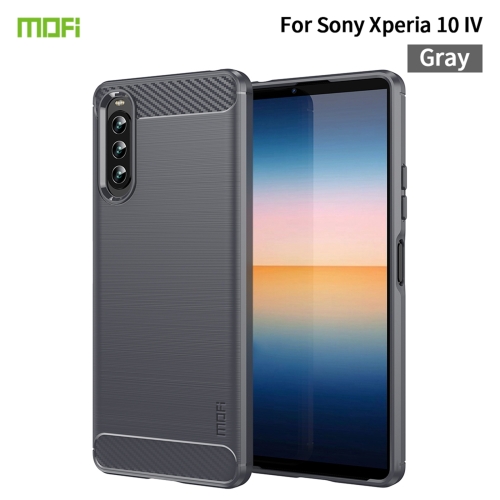 

For Sony Xperia 10 IV MOFI Gentleness Series Brushed Texture Carbon Fiber Soft TPU Case(Gray)