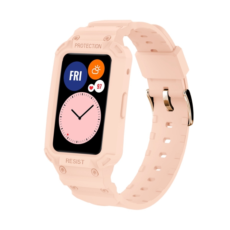 

For Huawei Watch Fit 2020 / Honor Watch ES 2020 JSM Integrated TPU Adjustable Elastic Watch Band (Pink)