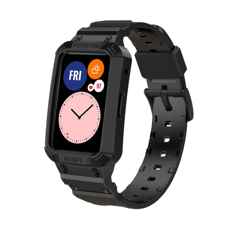 

For Huawei Watch Fit 2020 / Honor Watch ES 2020 JSM Integrated TPU Adjustable Elastic Watch Band (Black)