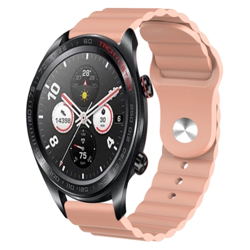 

For Honor Watch Dream 22mm Corrugated Silicone Watch Band(Sand Pink)