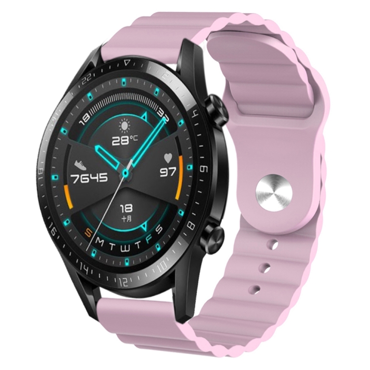 

For Huawei Watch GT2 42mm 20mm Corrugated Silicone Watch Band(Pink)