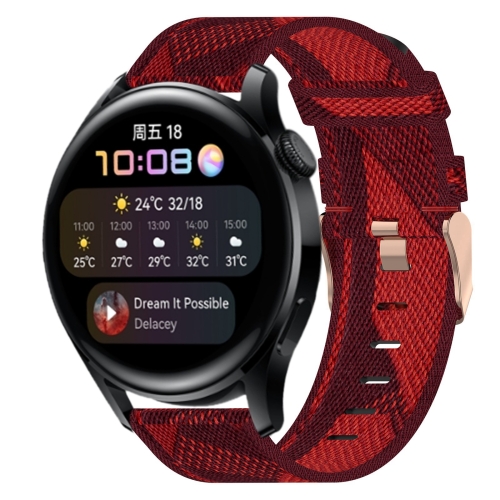 

For Huawei Watch 3 22mm Nylon Woven Watch Band(Red)