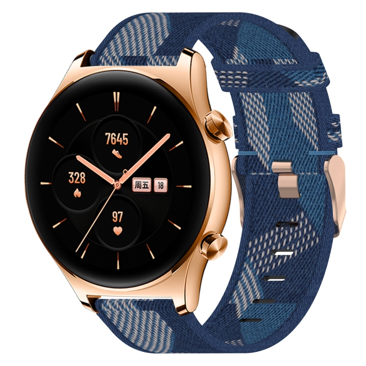 

For Honor Watch GS 3 22mm Nylon Woven Watch Band(Blue)