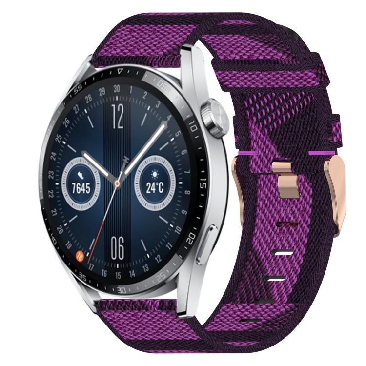 

For Huawei Watch GT3 42mm 20mm Nylon Woven Watch Band(Purple)