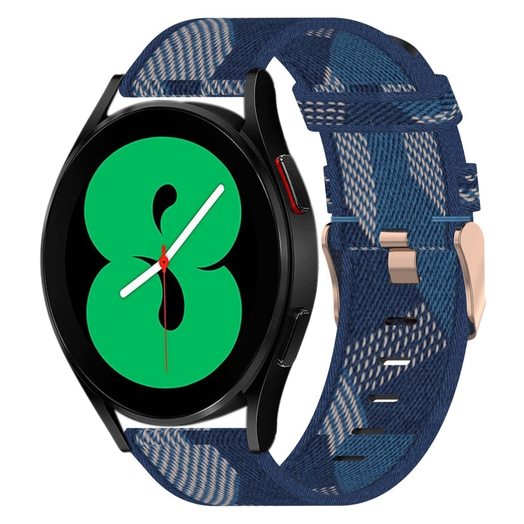 

For Samsung Galaxy Watch 4 44mm 20mm Nylon Woven Watch Band(Blue)
