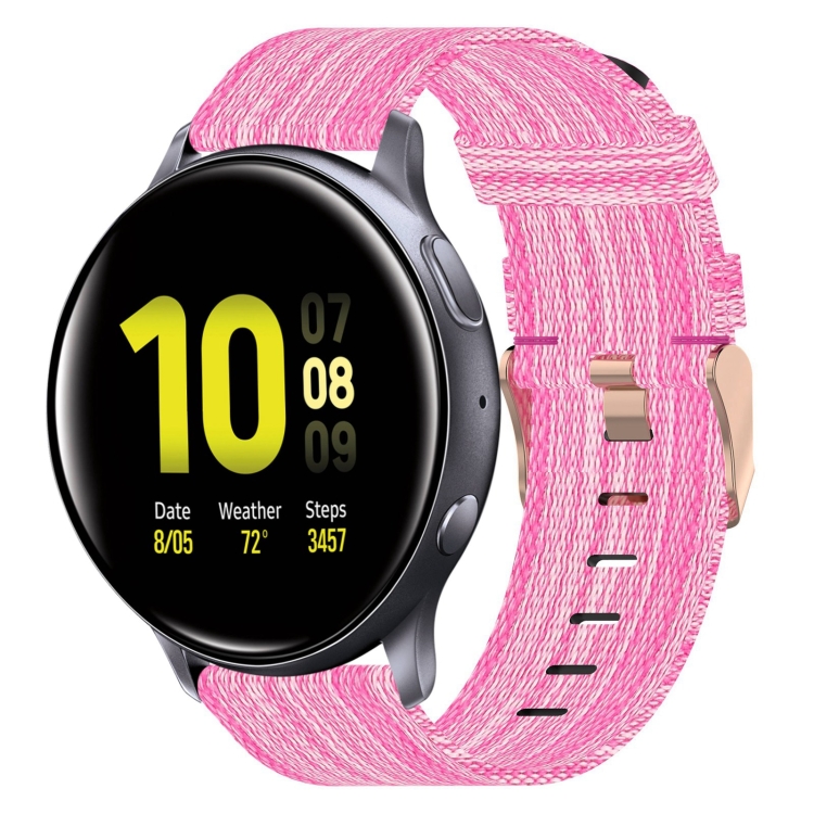 

For Samsung Galaxy Watch Active 2 44mm 20mm Nylon Woven Watch Band(Pink)