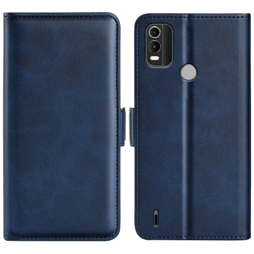 

For Nokia C21 Plus Dual-side Magnetic Buckle Horizontal Flip Leather Phone Case(Dark Blue)