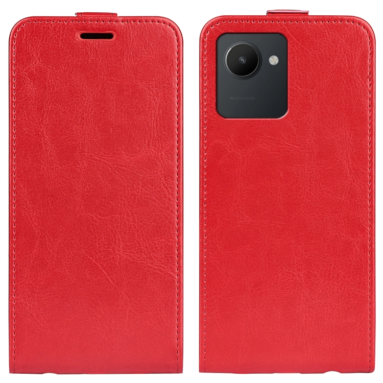 

For OPPO Realme C30 4G R64 Texture Vertical Flip Leather Phone Case(Red)