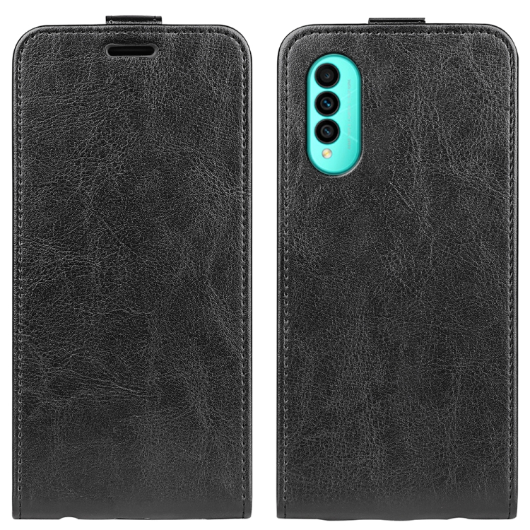 

For Wiko T50 R64 Texture Vertical Flip Leather Phone Case(Black)