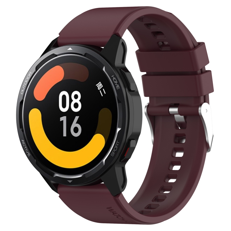 

Protruding Head Silicone Strap Silver Buckle For Samsung Galaxy Gear S3 Frontier 22mm(Wine Red)