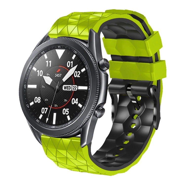 

For Honor Watch GS 3 22mm Football Pattern Two-Color Silicone Strap(Green+Black)
