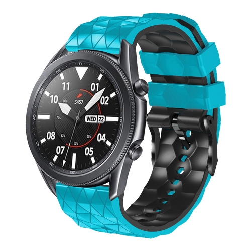 

For Amazfit GTR 2 22mm Football Pattern Two-Color Silicone Strap(Blue+Black)