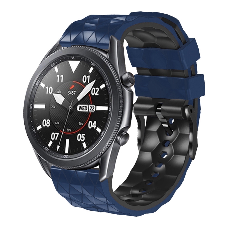 

For Amazfit Z 22mm Football Pattern Two-Color Silicone Strap(Midnight Blue + Black)