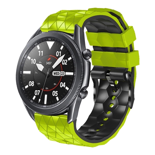 

For Samsung Gear S3 Classic 22mm Football Pattern Two-Color Silicone Strap(Green+Black)