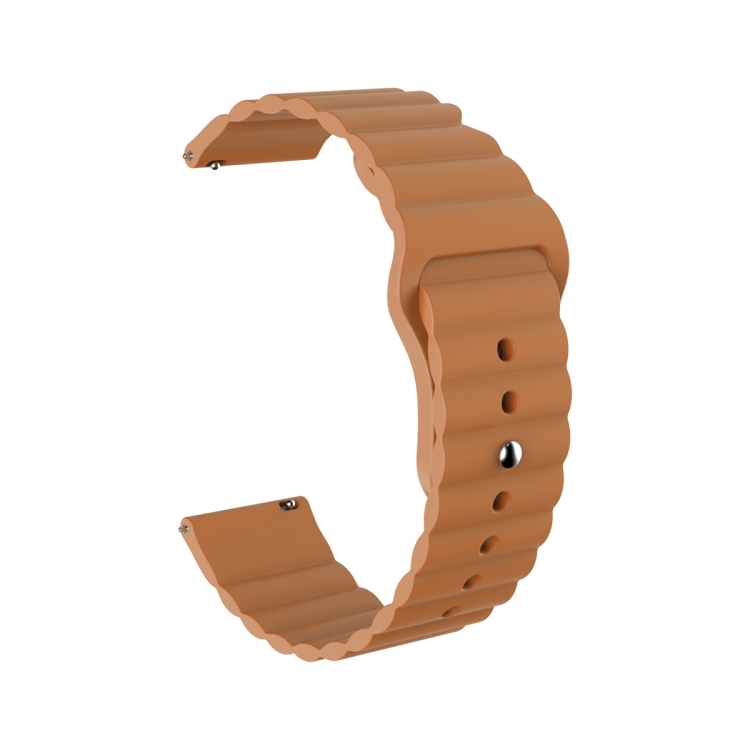 

For Amazfit BIP U 20mm Corrugated Silicone Watch Band(Brown)