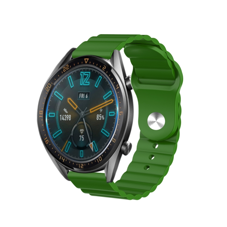 

For Amazfit GTS 20mm Corrugated Silicone Watch Band(Green)