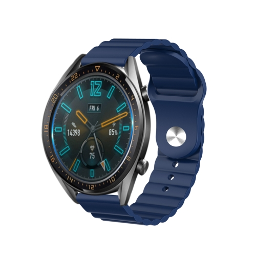 

For Samsung Galaxy Watch 42mm 20mm Corrugated Silicone Watch Band(Blue)